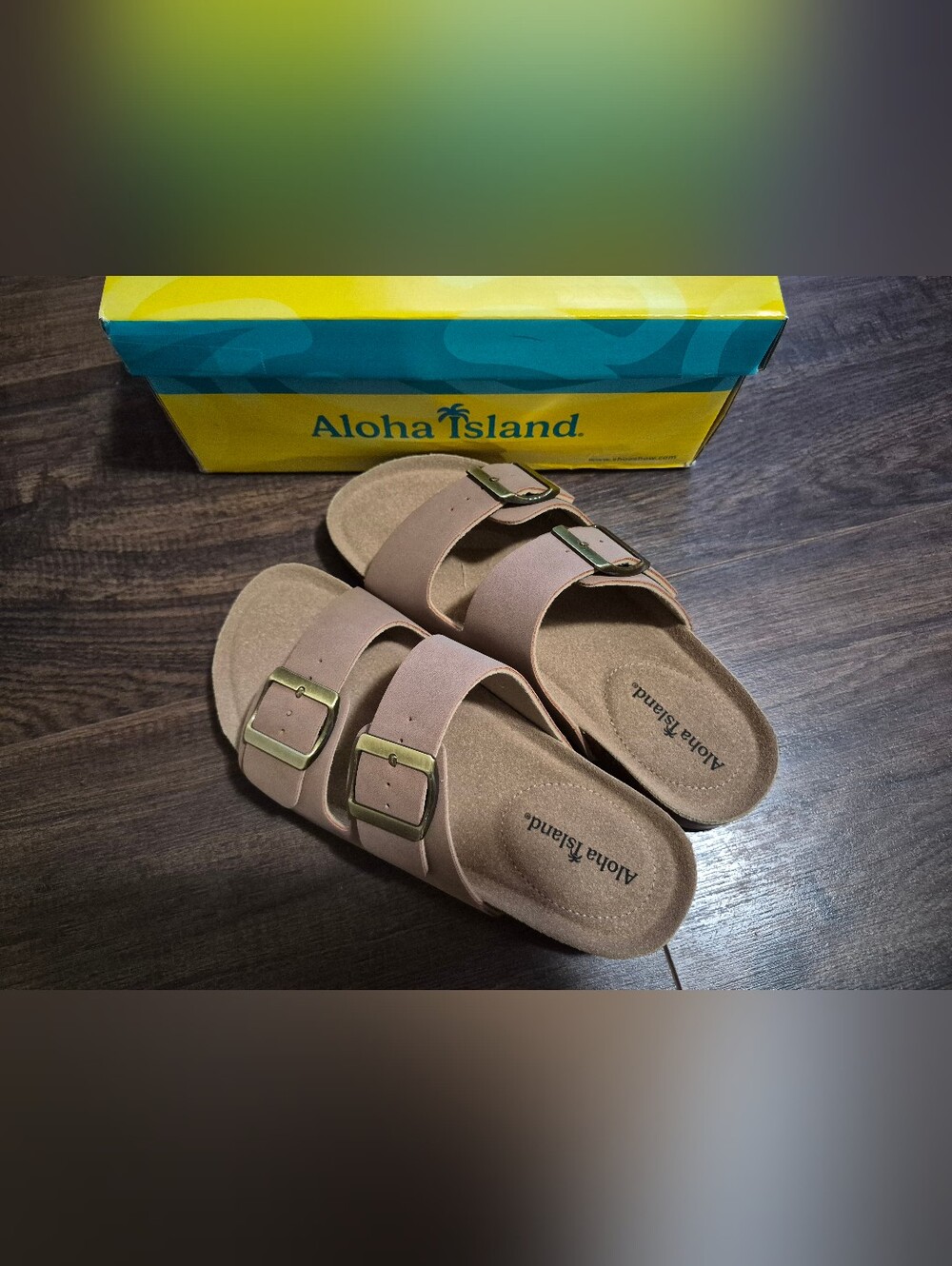 New Size 6 Aloha Island Double Buckle Slide Sandals